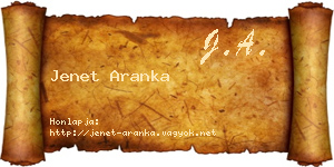 Jenet Aranka névjegykártya